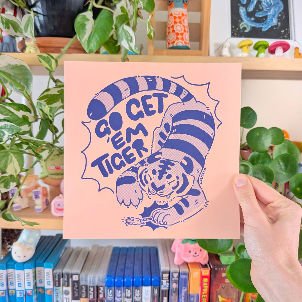Go Get 'Em Tiger Large Square Print