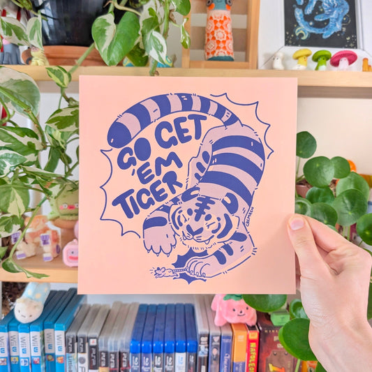 Go Get 'Em Tiger Large Square Print