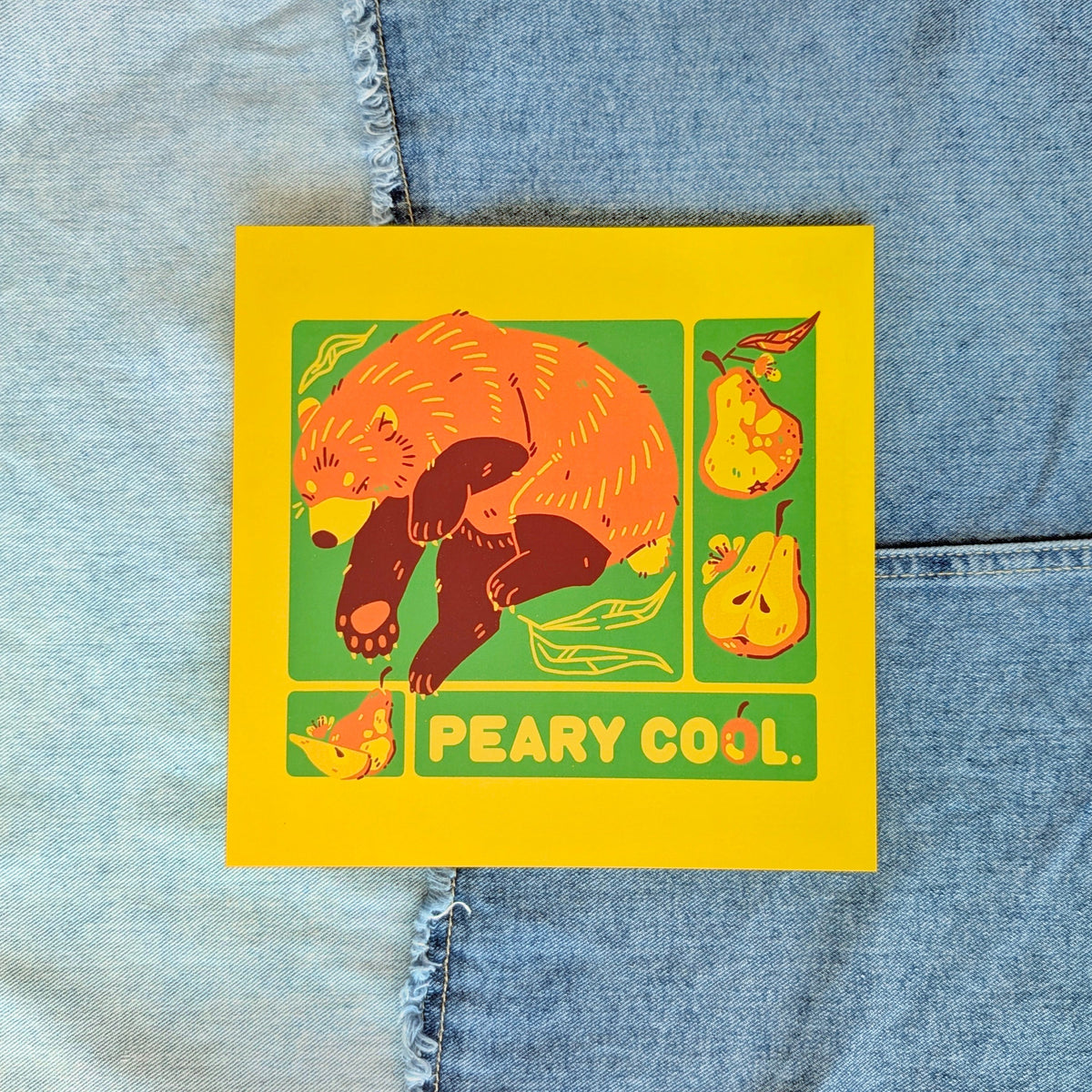 Peary Cool Bear Large Square Print