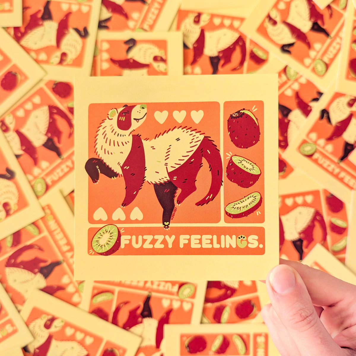 Fuzzy Feelings Ferret Mini Square Print
