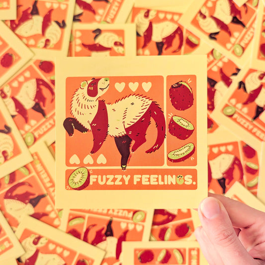 Fuzzy Feelings Ferret Mini Square Print