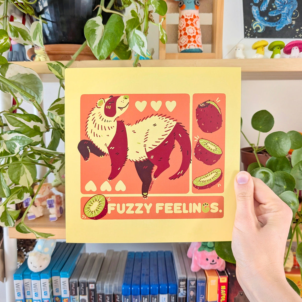 Fuzzy Feelings Ferret Large Square Print