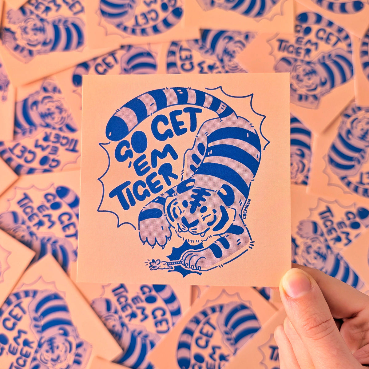Go Get 'Em Tiger Mini Square Print