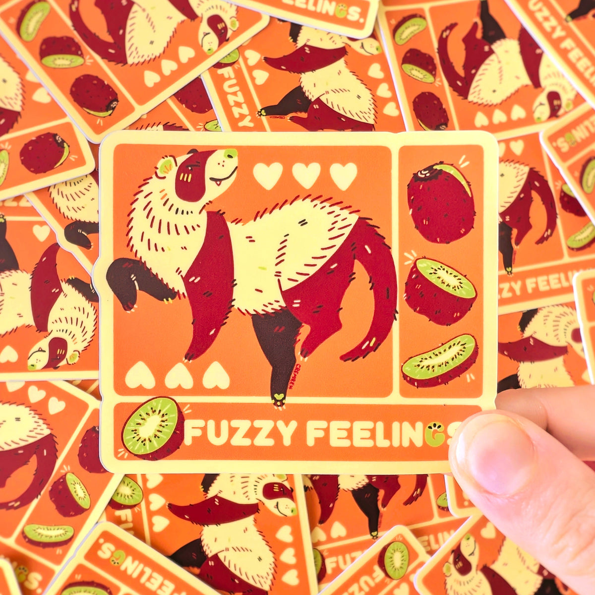 Fuzzy Feelings Ferret Waterproof Matte Vinyl Sticker