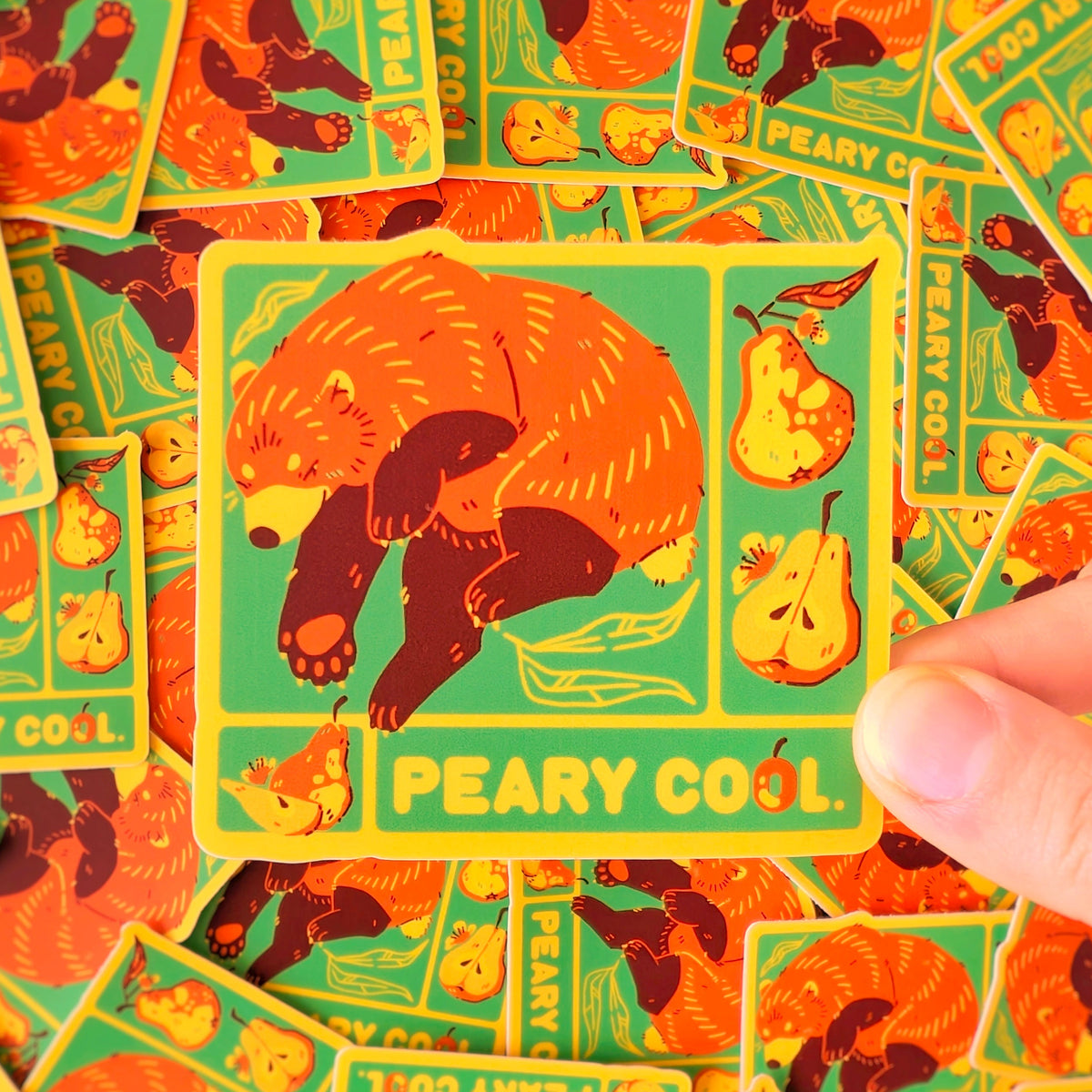 Peary Cool Bear Waterproof Matte Vinyl Sticker