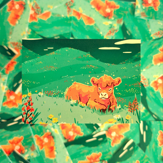 Summertime Cow A6 Mini Print