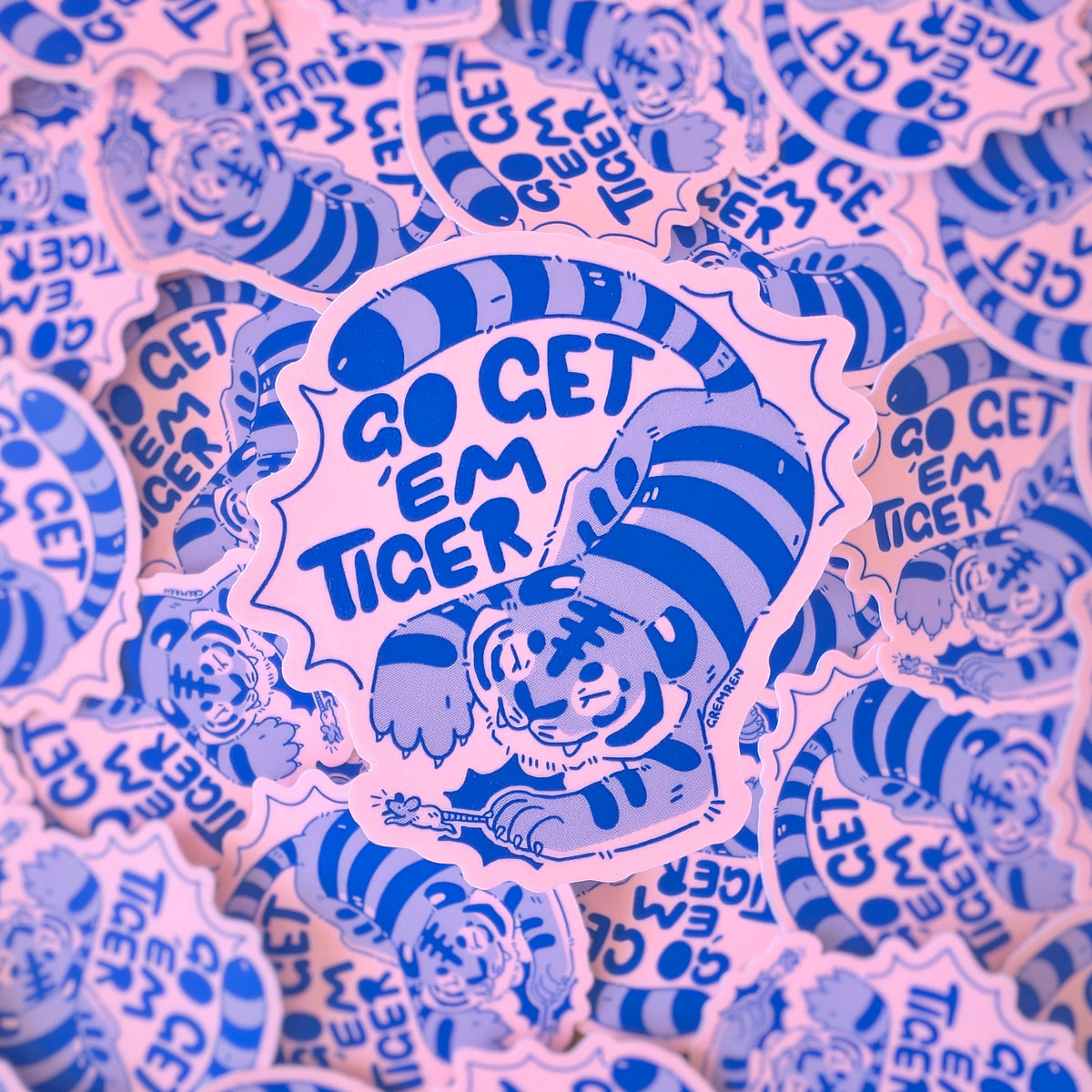 Go Get 'Em Tiger Waterproof Matte Vinyl Sticker