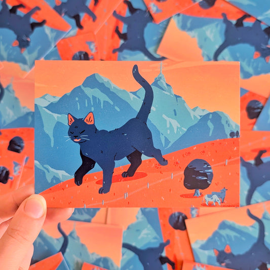 Sherbet Peaks Cat A6 Mini Print