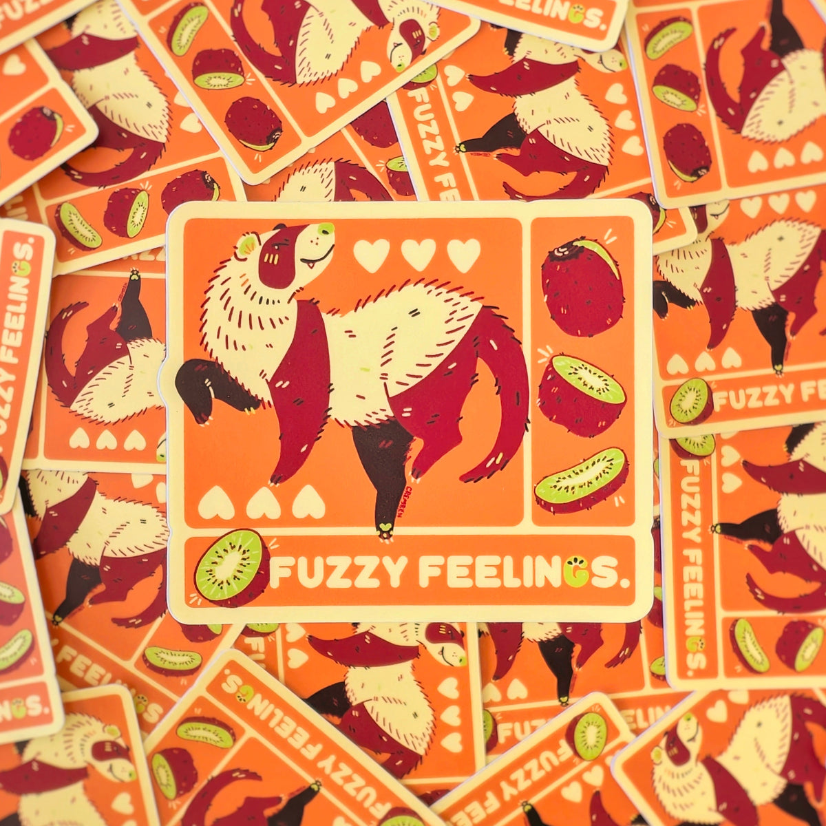 Fuzzy Feelings Ferret Waterproof Matte Vinyl Sticker