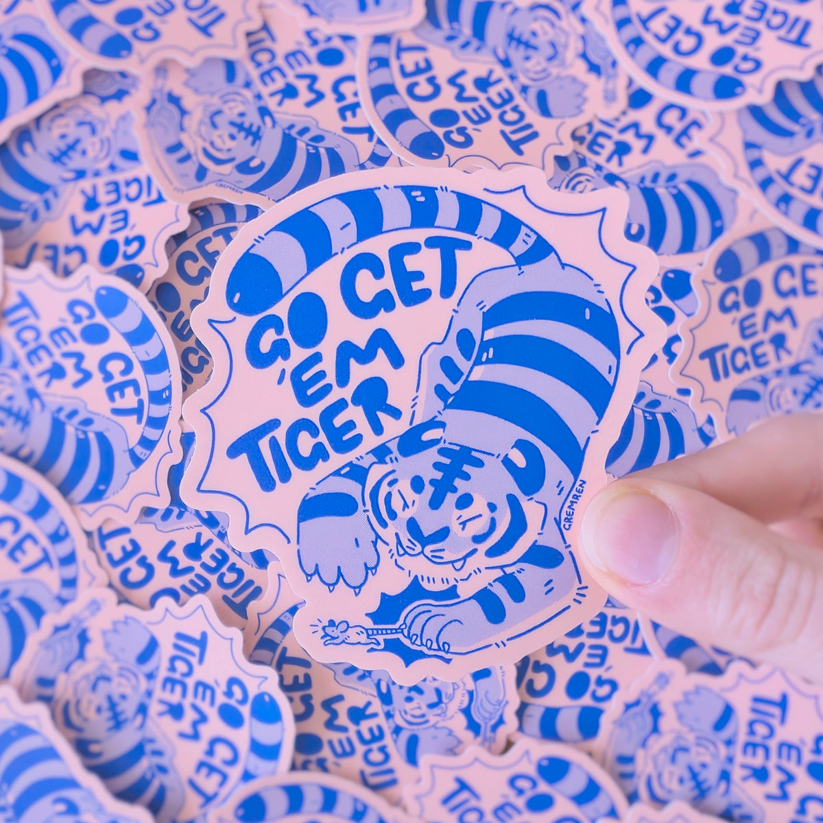Go Get 'Em Tiger Waterproof Matte Vinyl Sticker
