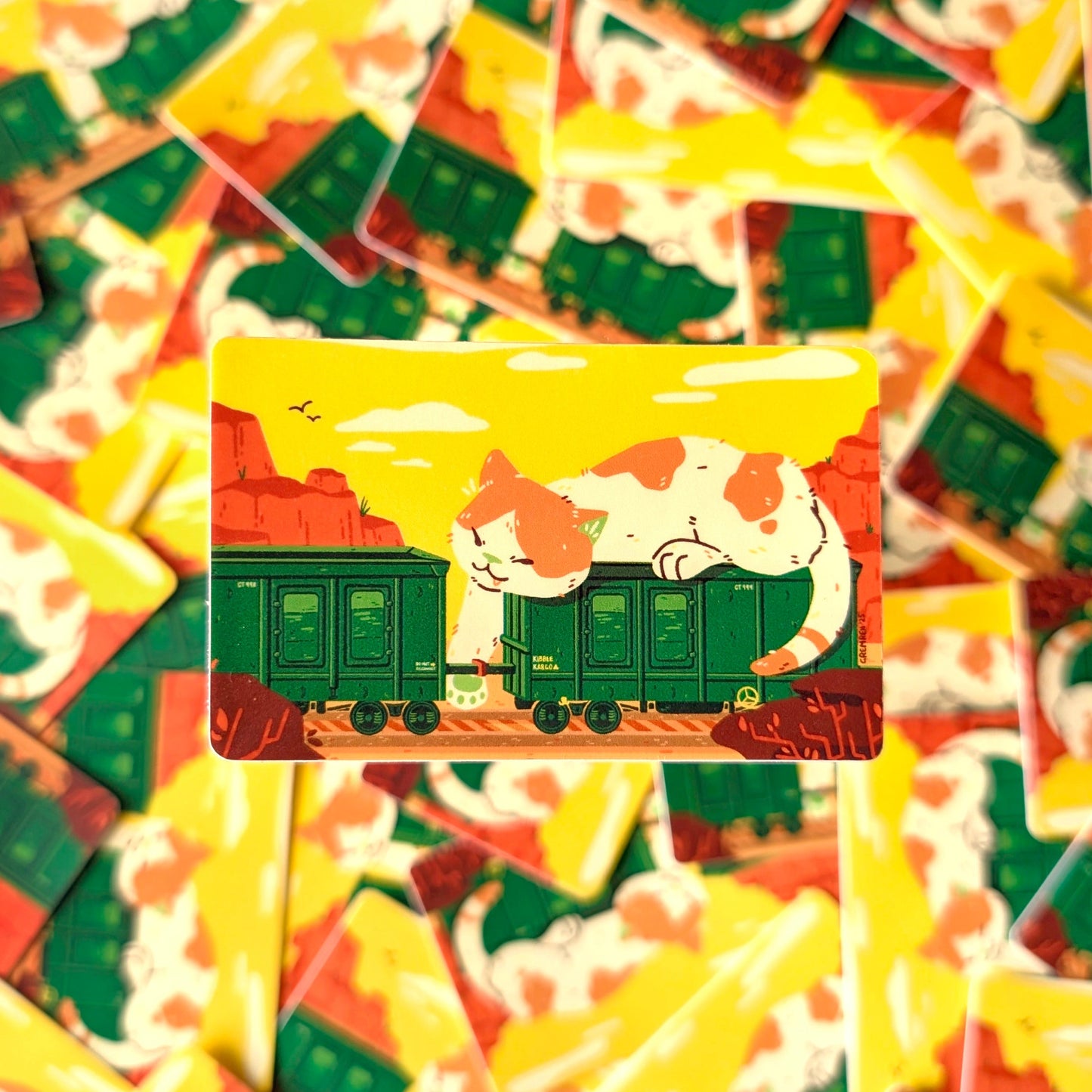 Midday Dozer Cat Waterproof Matte Vinyl Sticker - Travel Card Compatible