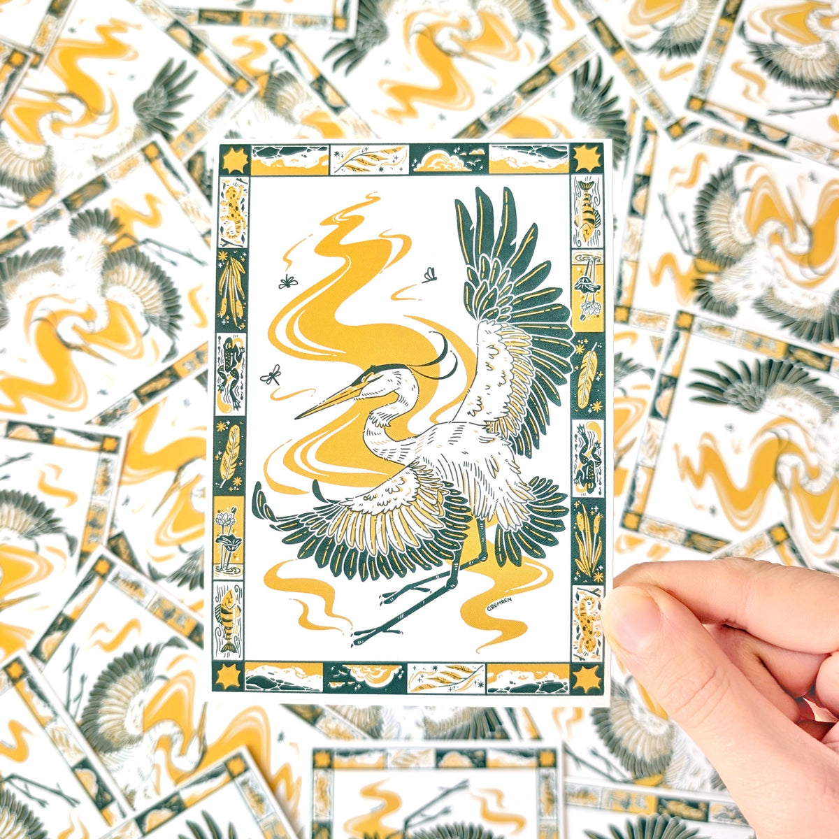 Dance of the Heron A6 Mini Postcard Print