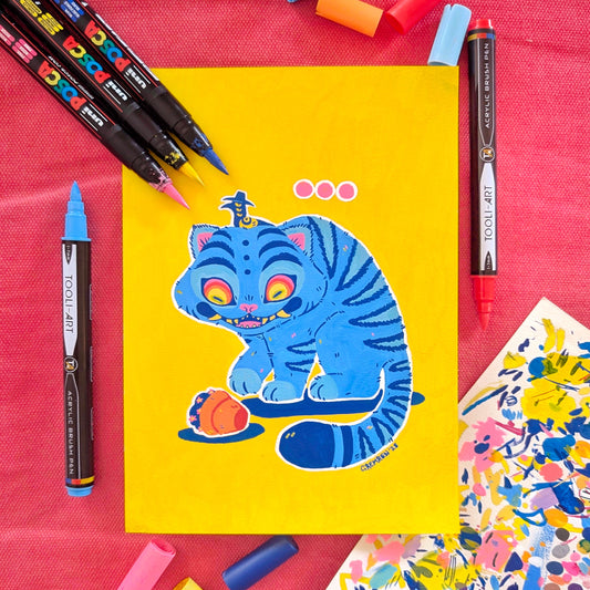 Derpy Tiger Original Art Piece