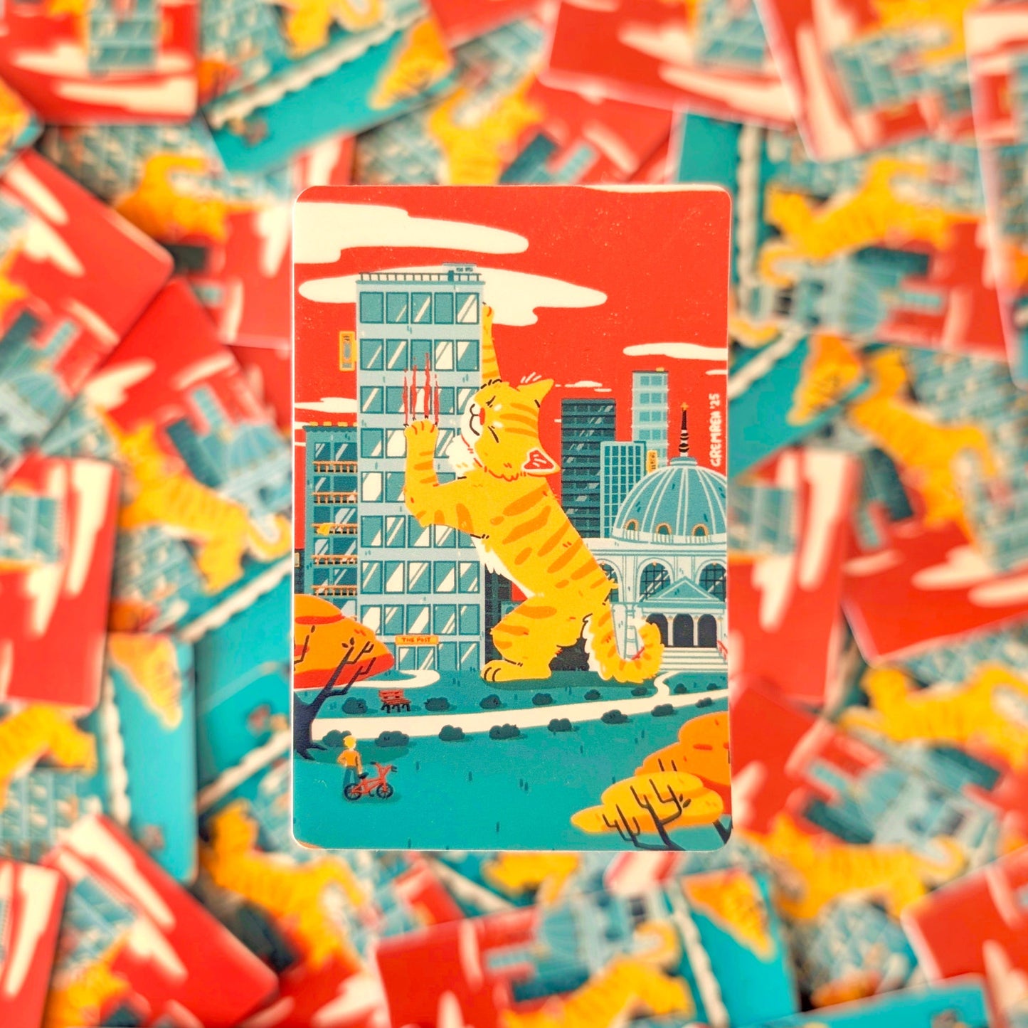 Skyscraper Scratcher Waterproof Matte Vinyl Sticker - Travel Card Compatible